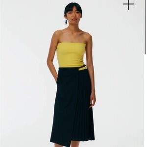 Tibi canary yellow compact cashmere tub top XS/S NWT